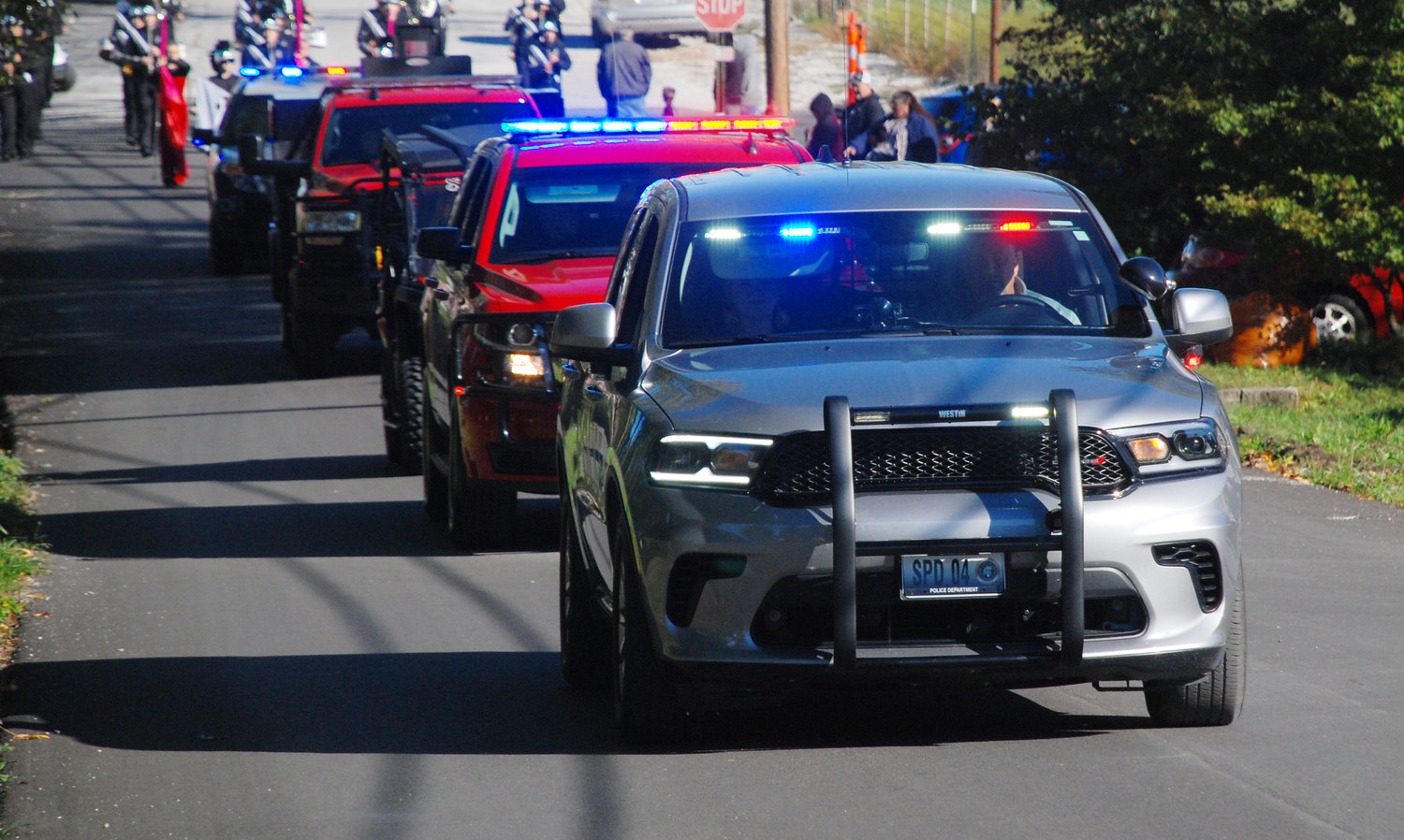 SPARTA POLICE CHIEF TRAMPUS TAYLOR led the convoy of parade vehicles in the 2021 Sparta Persimmon Days Parade.