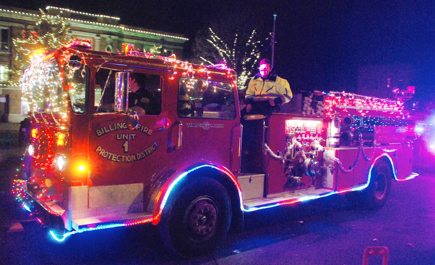 THE BILLINGS FIRE PROTECTION DISTRICT entered one of its fire engines in the 2021 Ozark Christmas Parade.