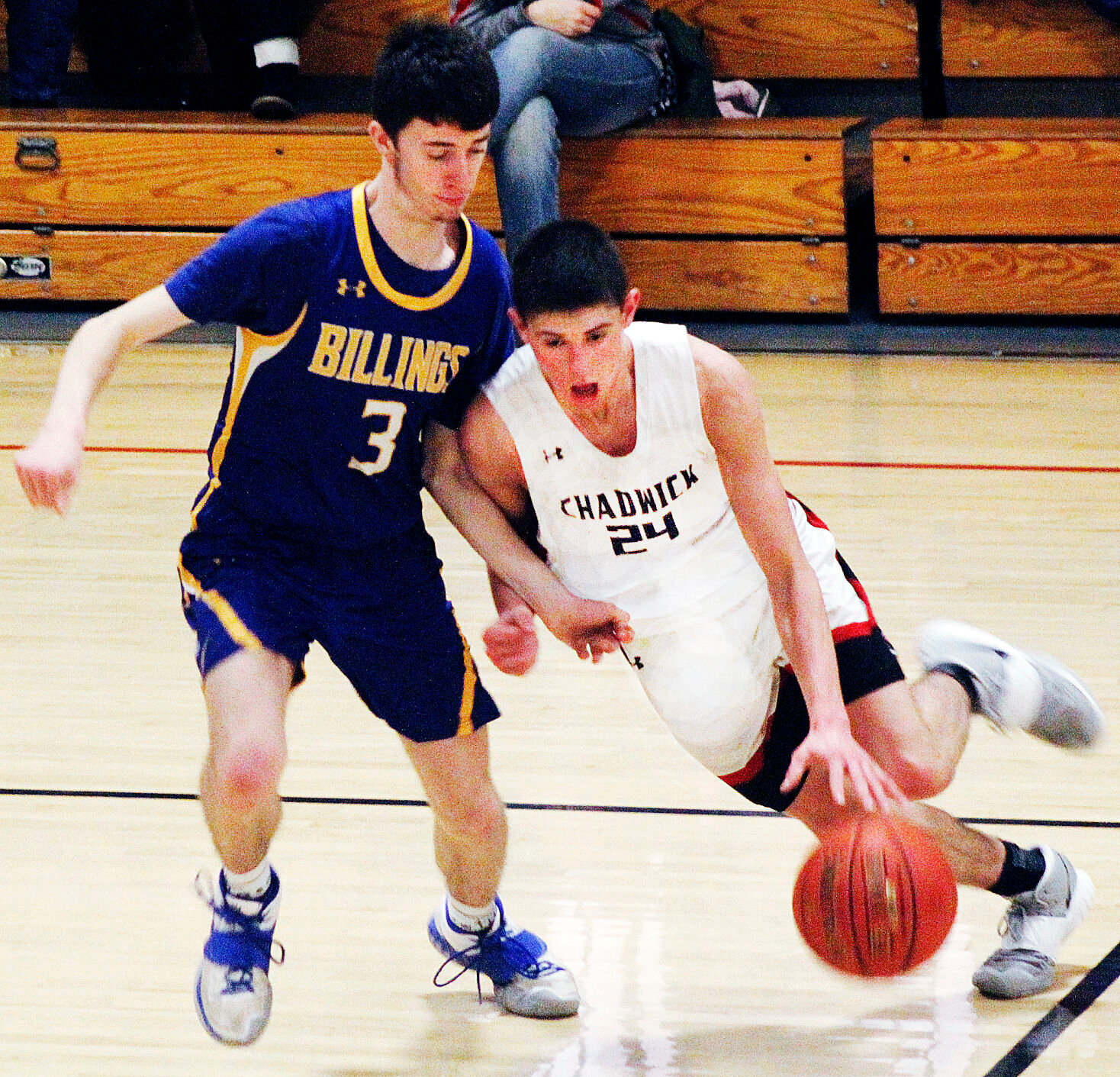 CHADWICK'S PADEN GILBERT drives to the hoop in action last season.