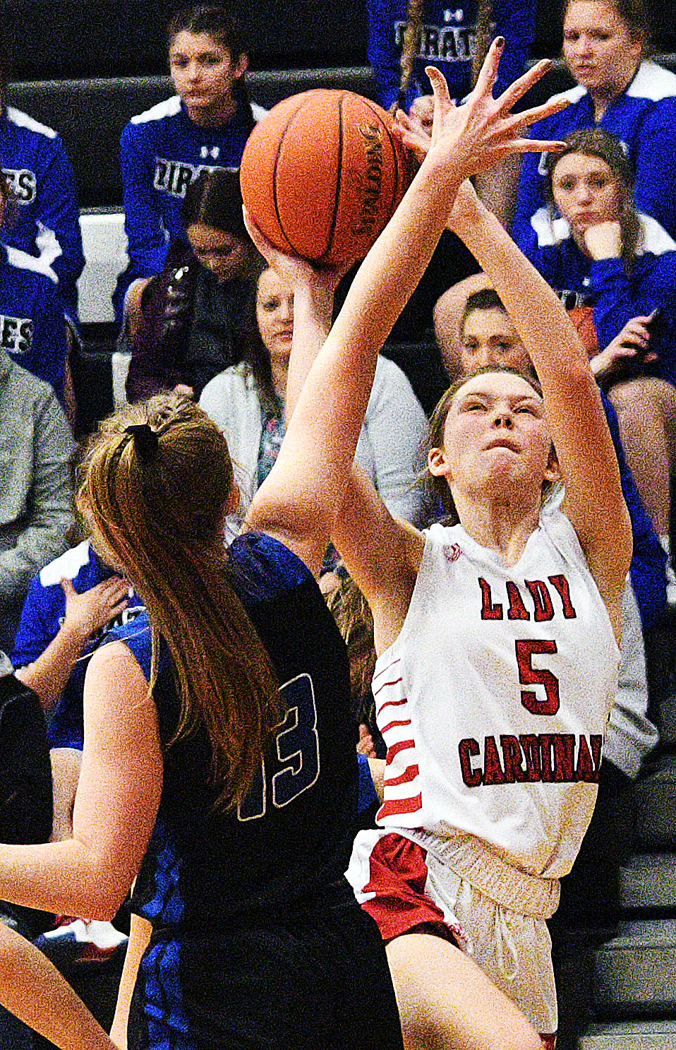 CHADWICK’S RAELEIGH LITTLE shoots for two of her 25 points versus Greenwood.