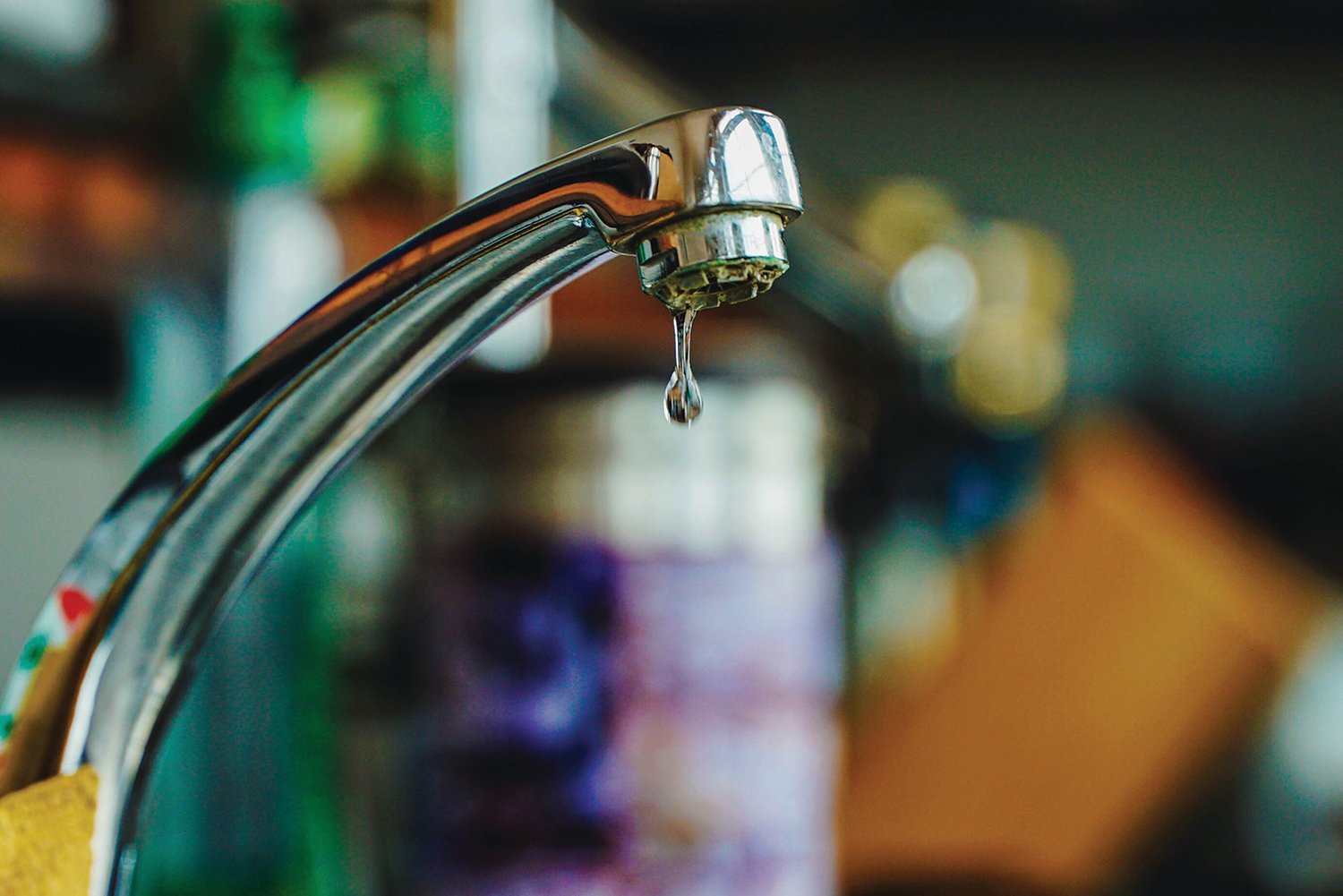 A SMALL STREAM OF WATER running from a kitchen faucet can help prevent pipes freezing during severe winter weather events.
