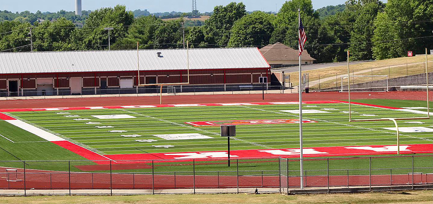 OZARK’S NEW TURF will host football for the first time Aug. 26, when the Tigers entertain Carl Junction.
