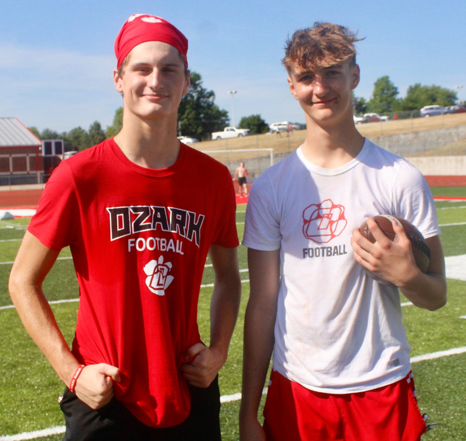 OZARK’S JACE
WHATLEY AND NICK ROHRBAUGH will lead the Tigers
into their season opener Aug. 26 versus Carl Junction.
