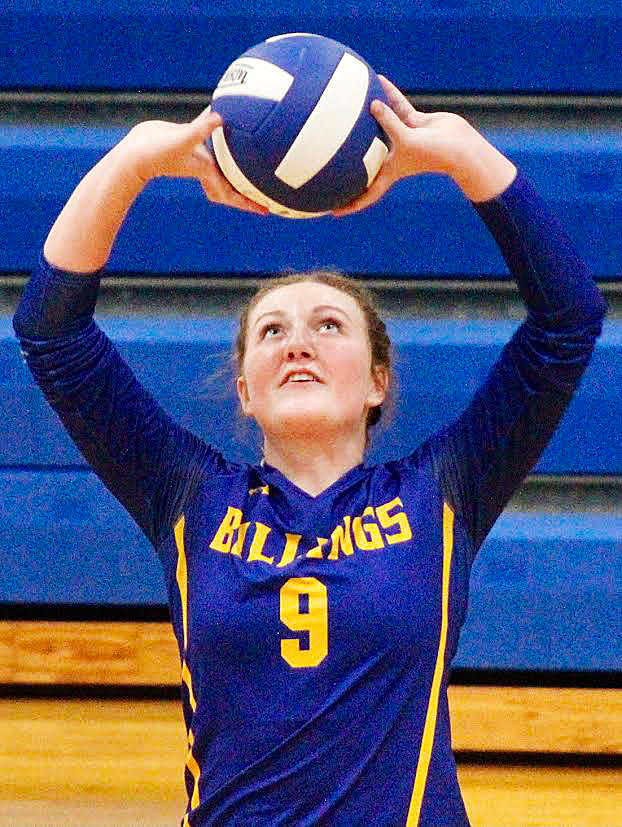 BILLINGS' RYLEIGH GEARING camps under the ball.