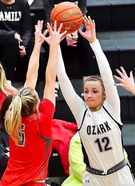 OZARK'S MACY SULT eyes a pass.