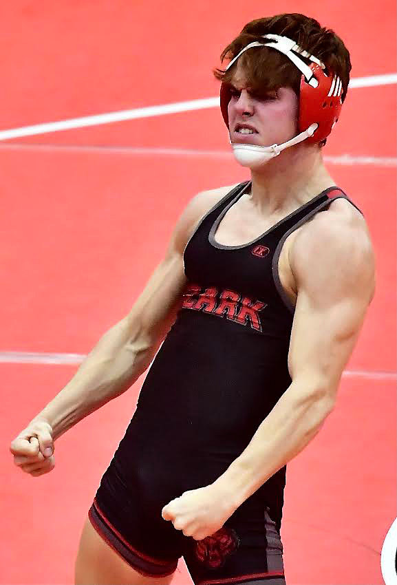 OZARK'S BROCK SUDLIE celebrates his win by fall.