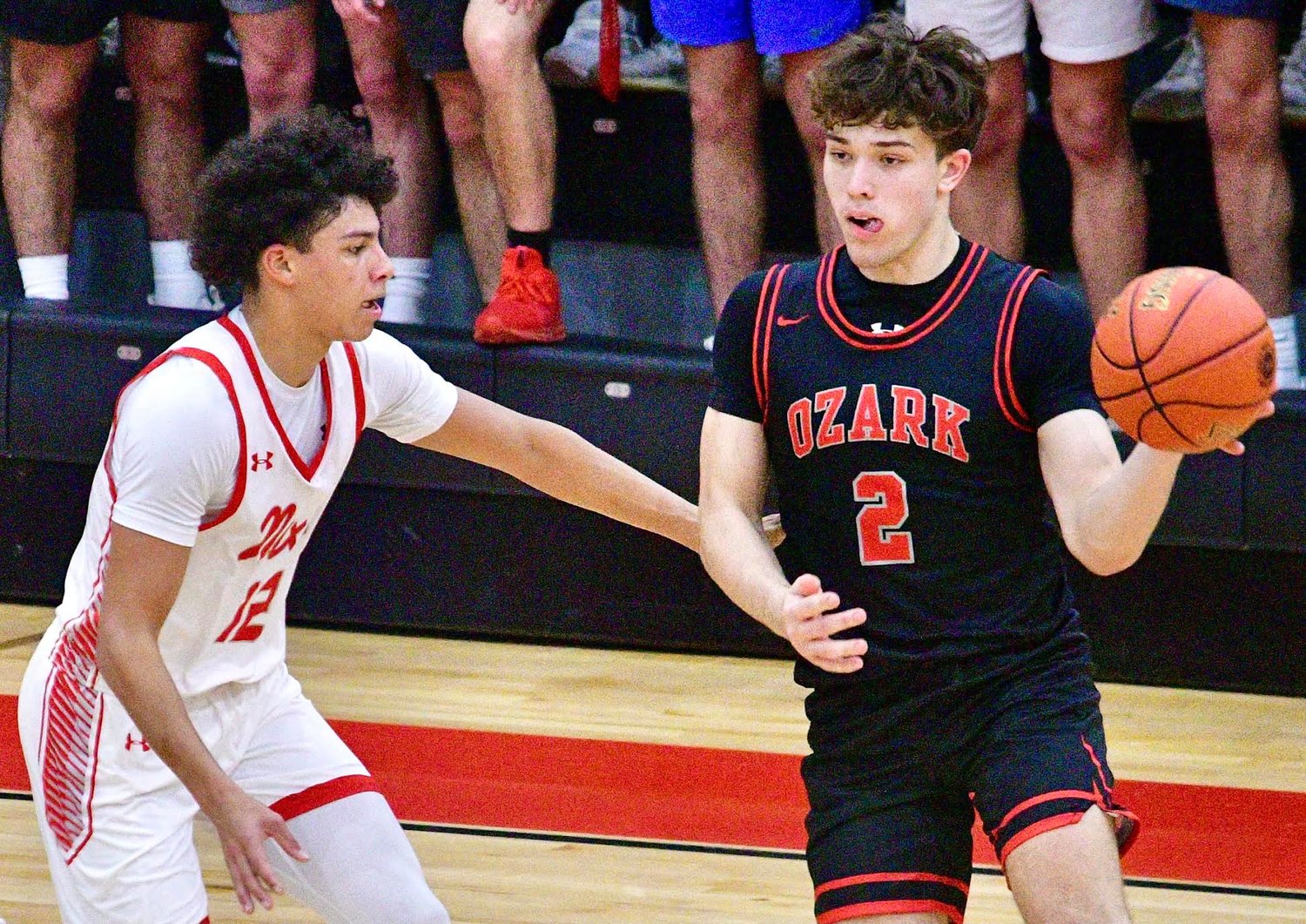 OZARK'S RYAN ENGEL looks to make a pass.