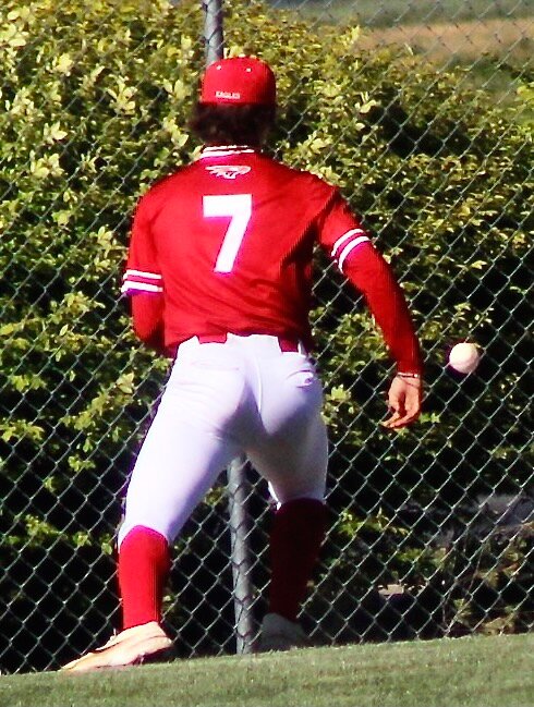 NIXA'S WYATT VINCENT chases down a base hit.