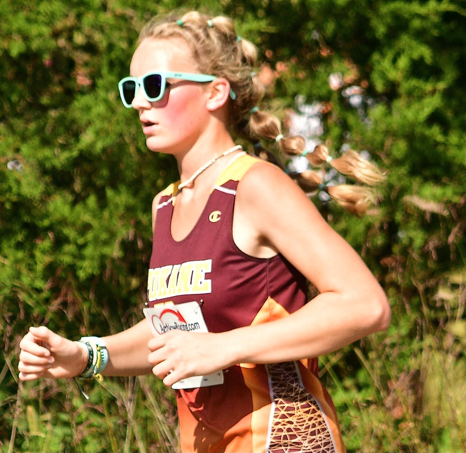SPOKANE'S KATE-LYNNE HENSLEY races to a 27th-place finish.