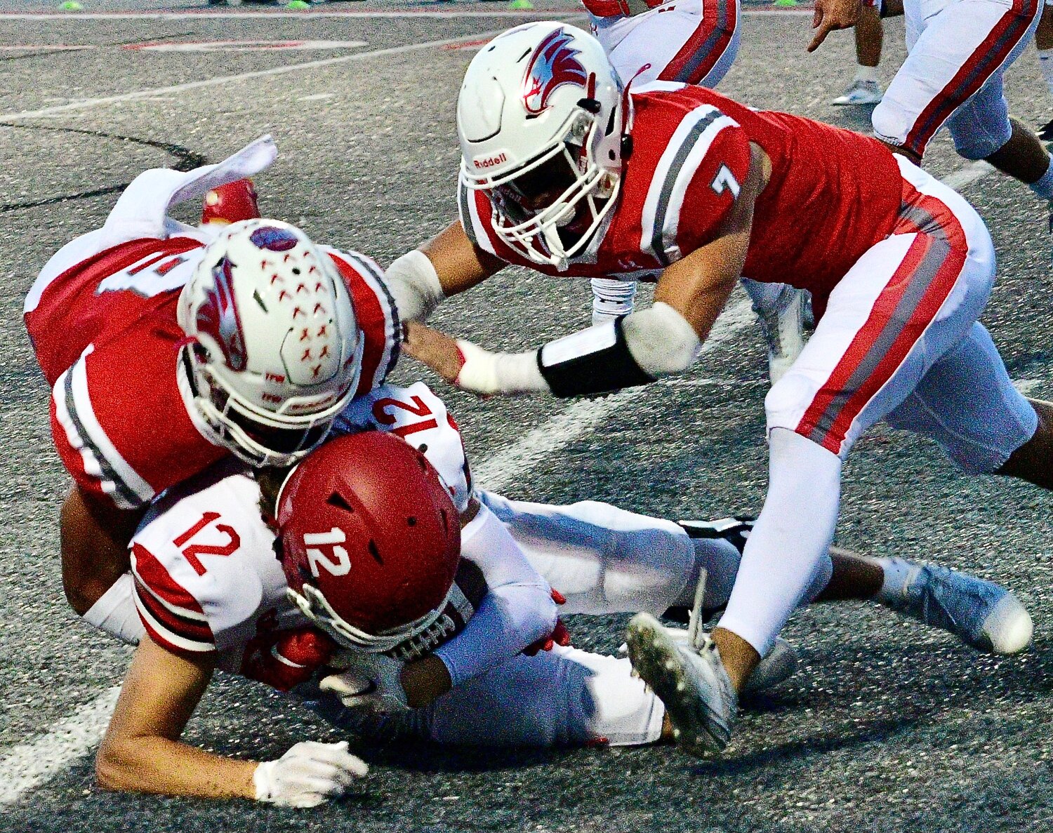 NIXA'S SPENCER WARD AND PARKER MANN team for a stop.