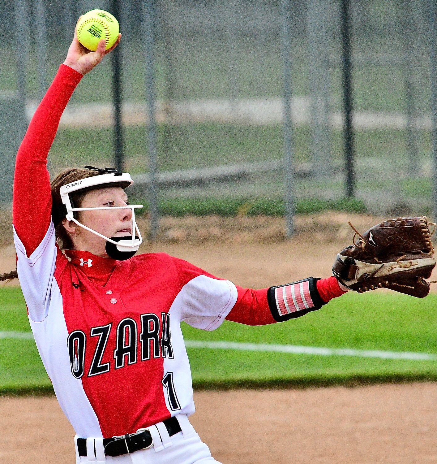 OZARK'S ADDI LEWIS winds up during a delivery.