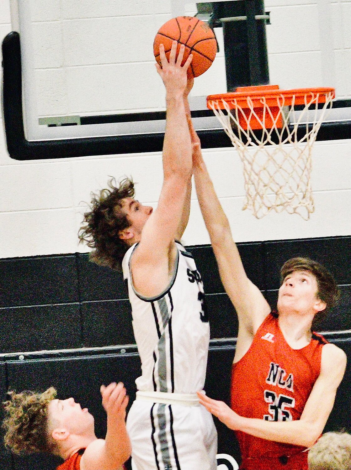 SPARTA'S JAKE LAFFERTY scores two of his 41 points.