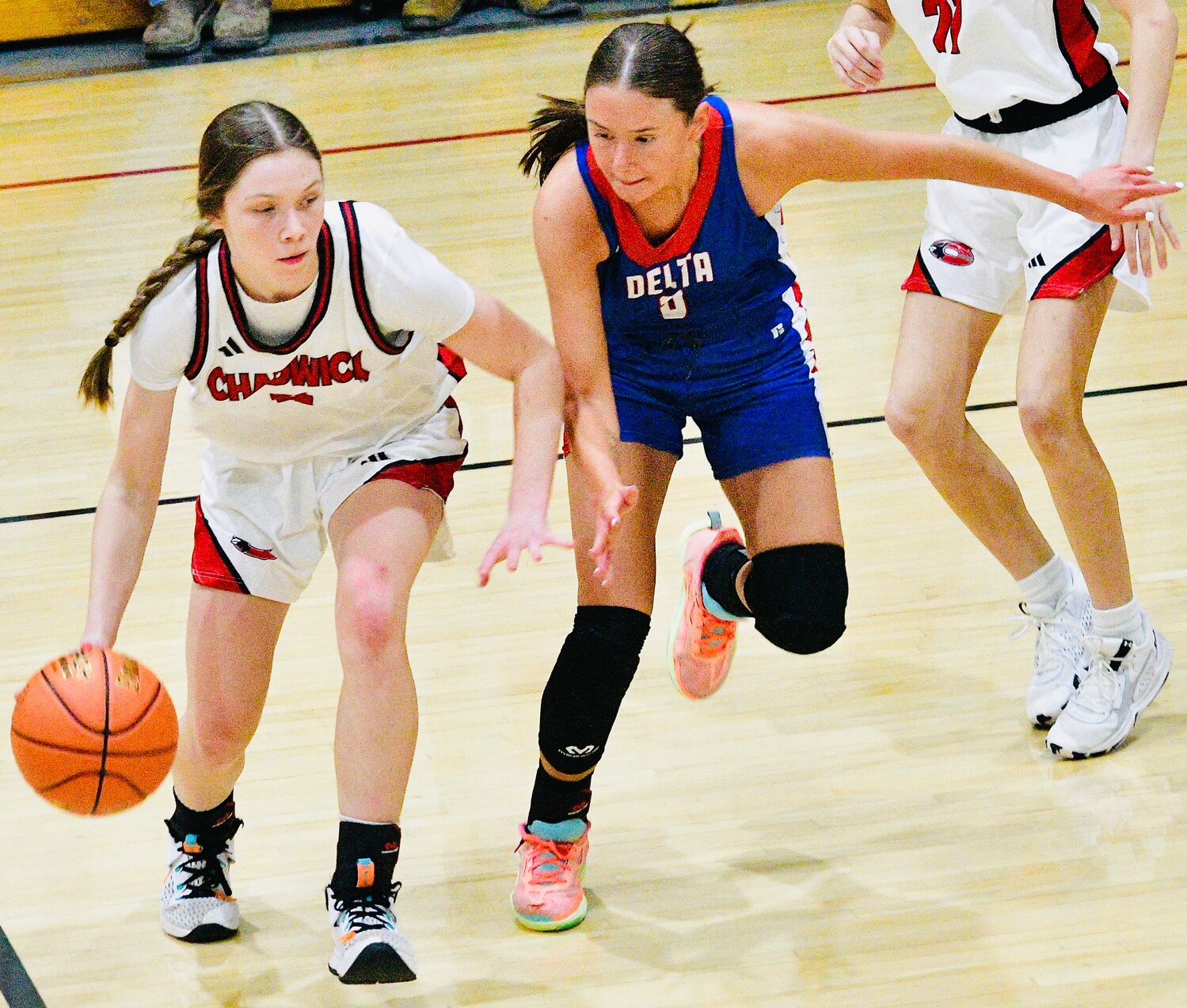 CHADWICK'S RAE LITTLE looks for room around a defender.