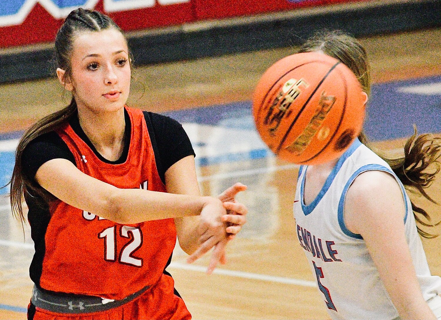 OZARK'S MACEY SULT completes a pass.
