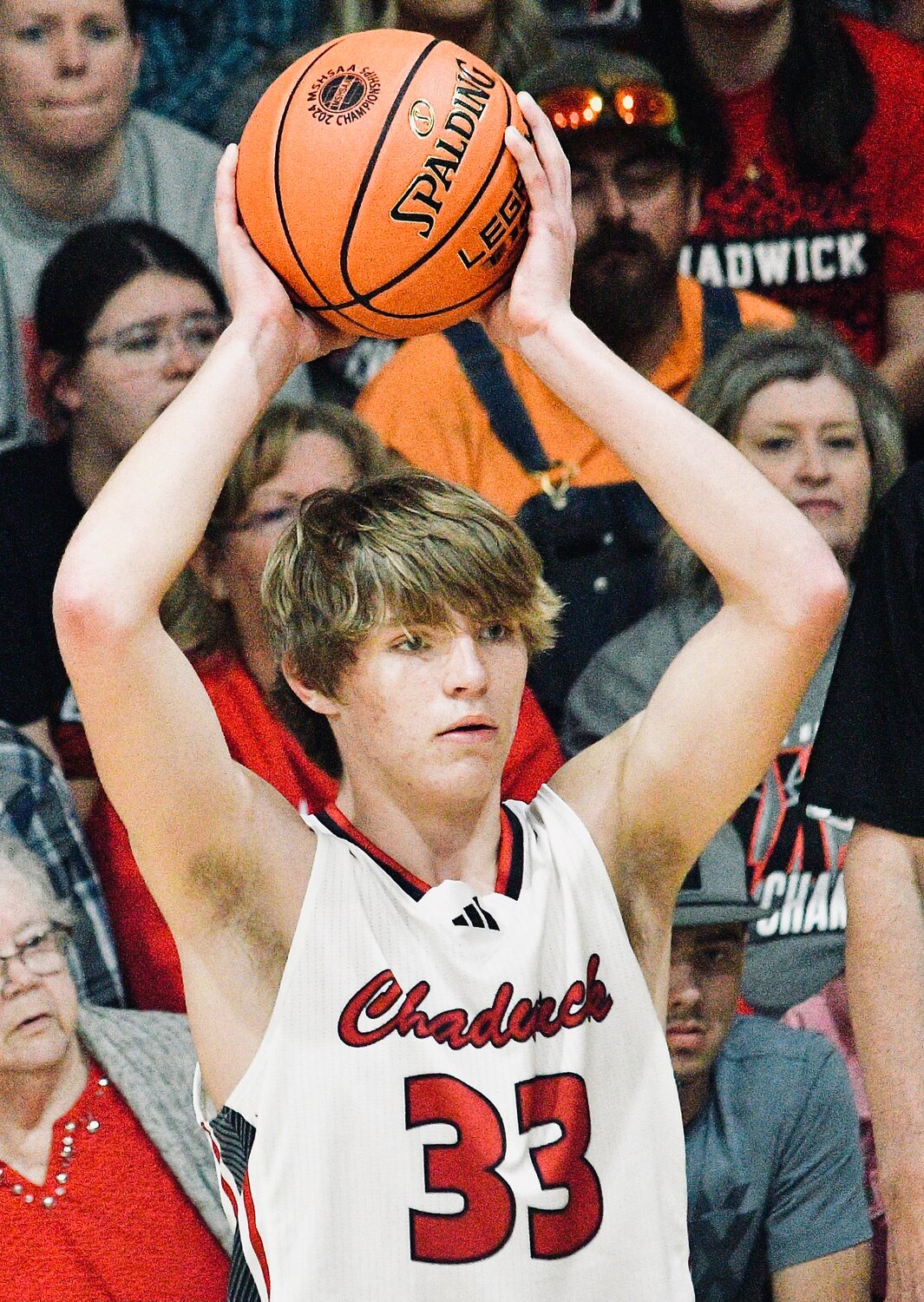 CHADWICK'S CLAYTON GARRISON looks to make an in-bounds pass.