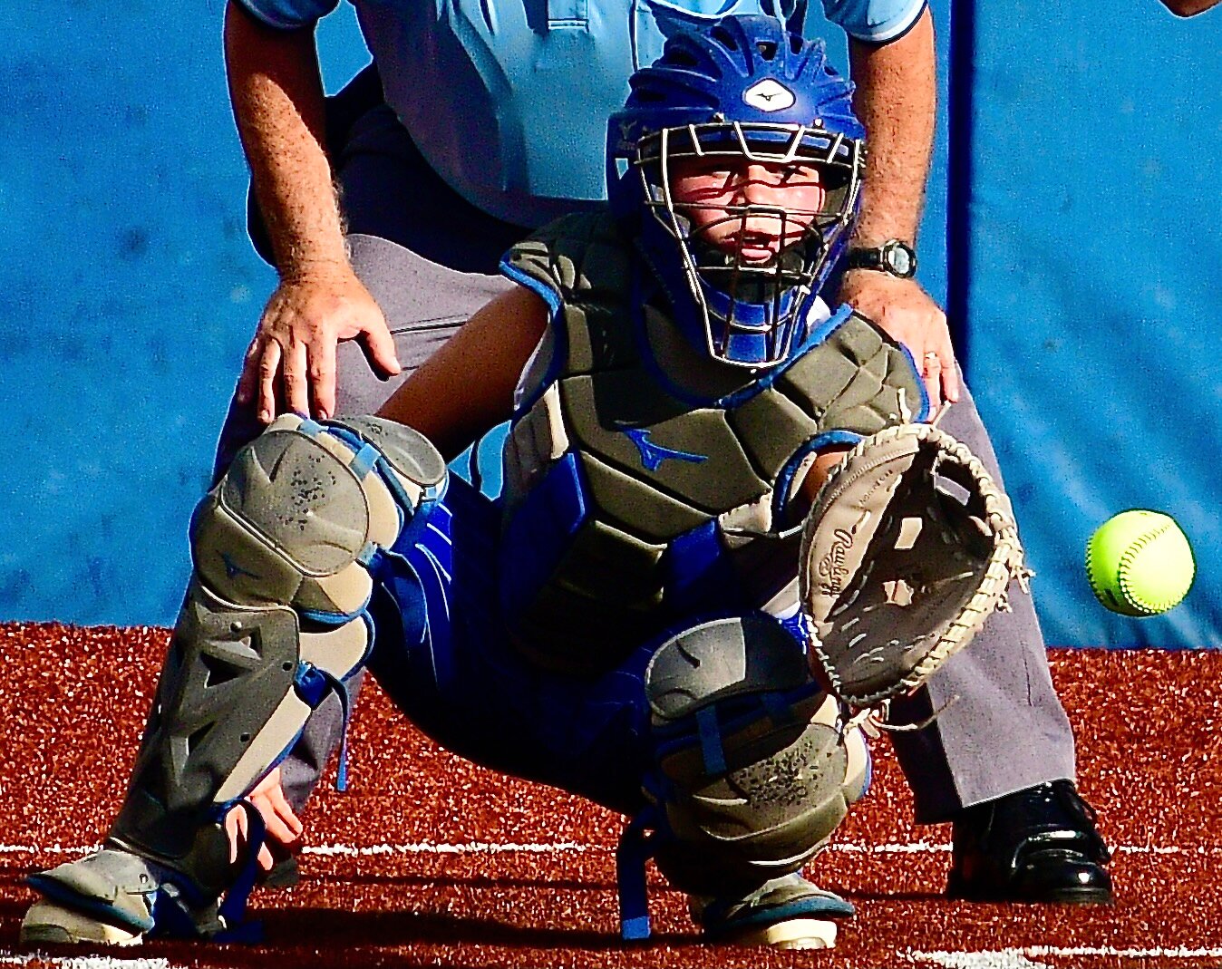 CLEVER'S PIPER STEELE tracks a pitch.