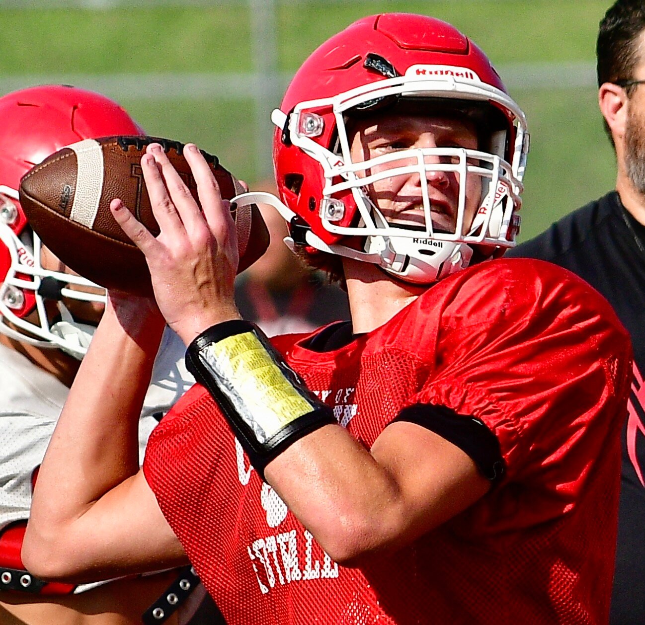 OZARK'S PEYTON RUSSELL gets set to pass.