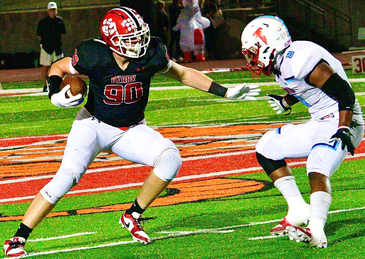 OZARK'S HENDRIX HAYMES makes a Glendale defender miss.