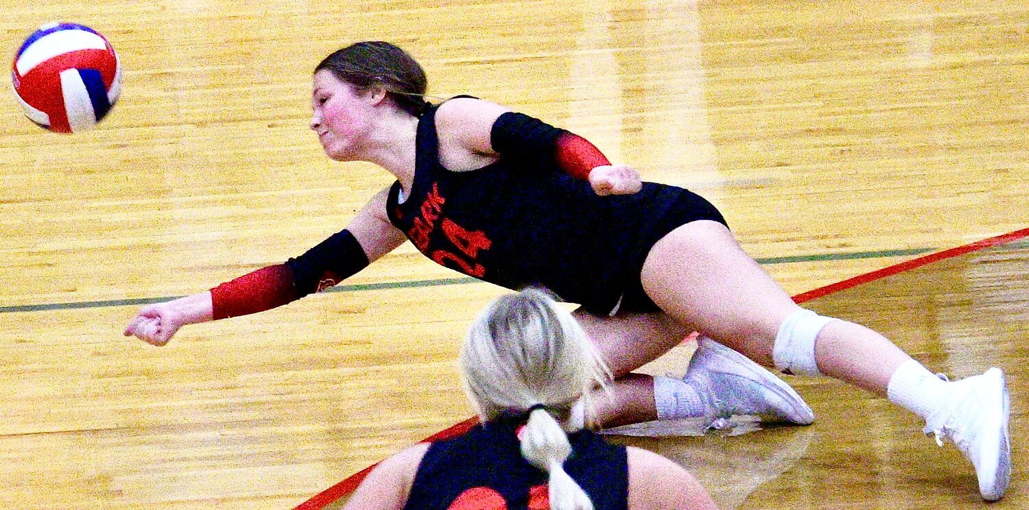 OZARK'S BRADIE SOLOMAN hits the floor to make a return.