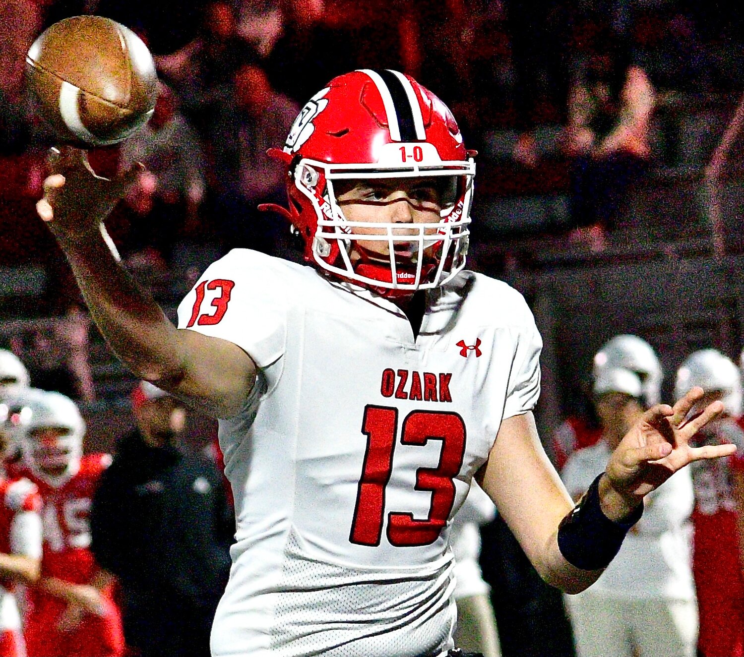 OZARK'S CADEN O'DONNELL fires a pass.