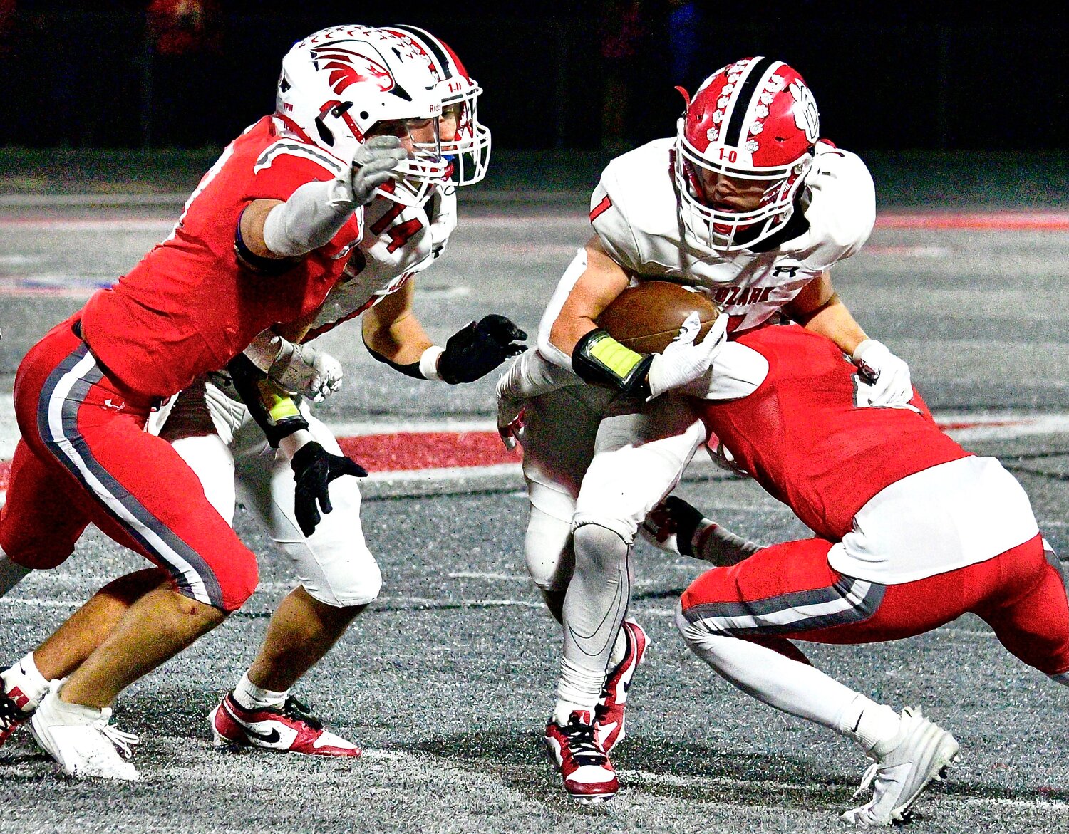 OZARK'S JETT EASLEY gains yards after a catch.