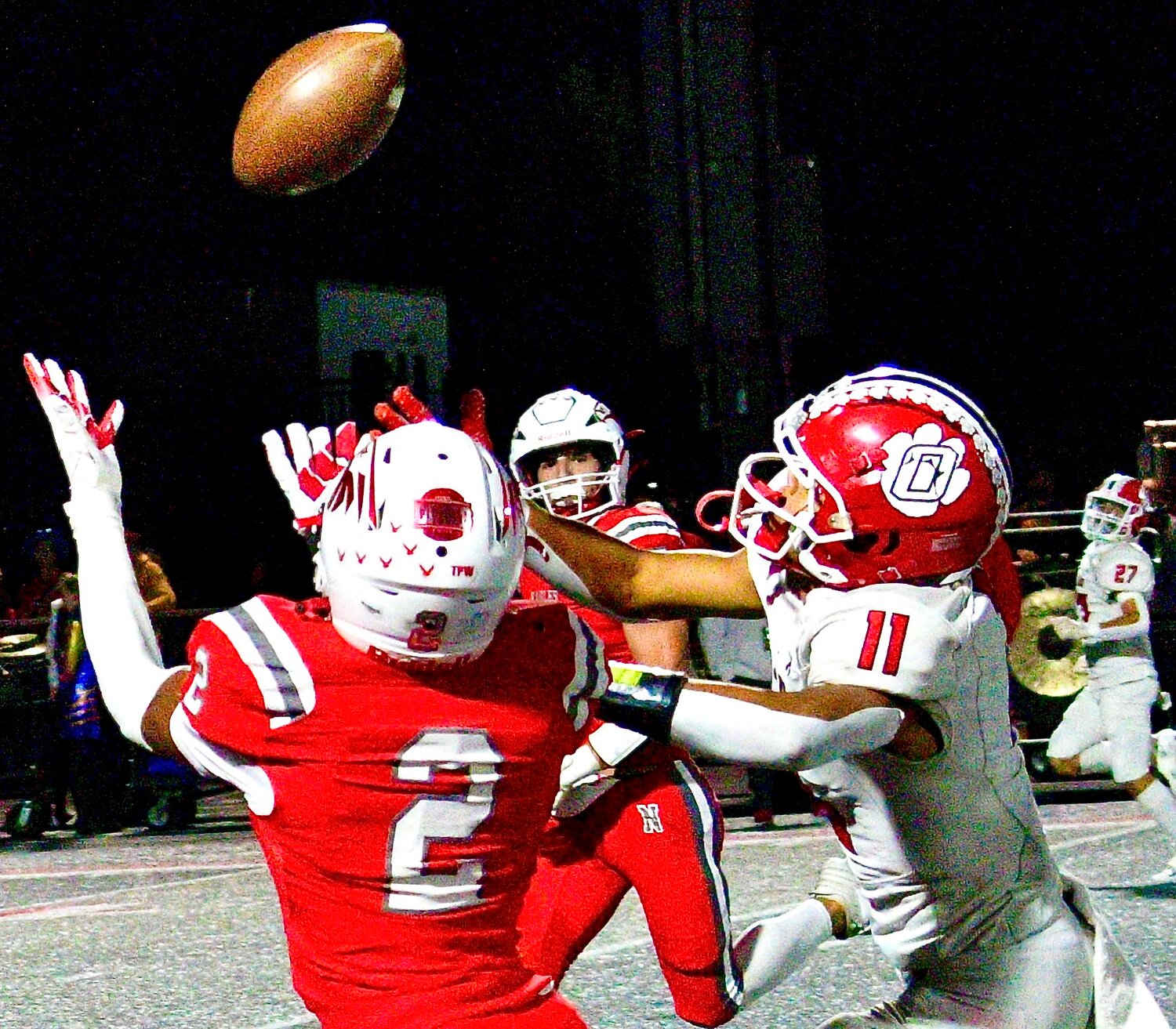 NIXA'S RANDY FLINT eyes an interception.