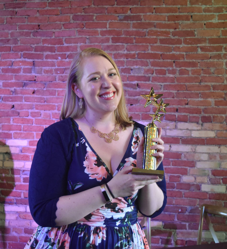 Erin Hoffman won Best Supporting Actress in a Play for her performance in Riverwalk Theatre's "These Shining Lives."