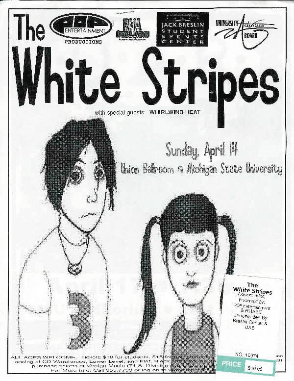 A flier for an early White Stripes gig in East Lansing.