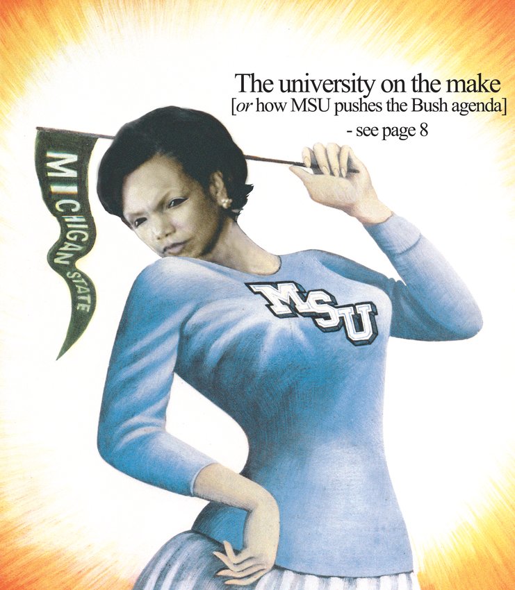Inspired by a famous cover of Ramparts magazine, City Pulse turned Condoleeza Rice into a cheerleader ahead of her commencement speech at MSU.