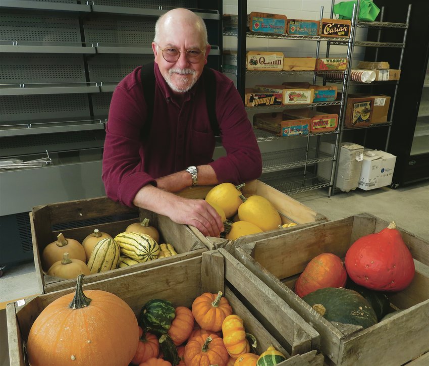 ELFCO produce manager Milton Shoup brought the store’s first shipment of produce, a cornucopia of gourds from Tomac Pumpkins of Chesaning, last week. 