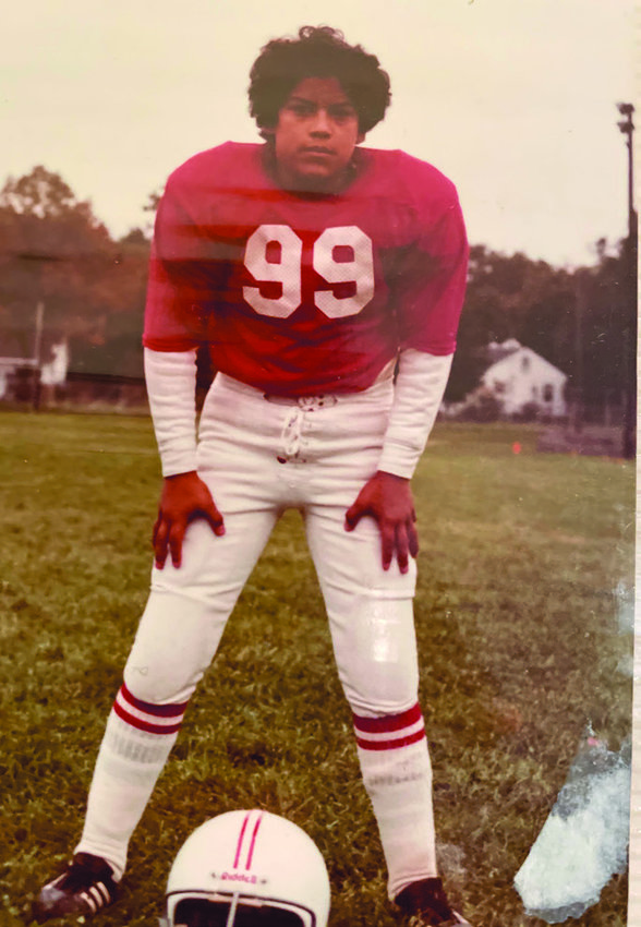 Larry Wellington, who is Hispanic, played for the mostly black Kappa Express Pop Warner football team.  “It was great meeting kids from other schools,” he said about busing.