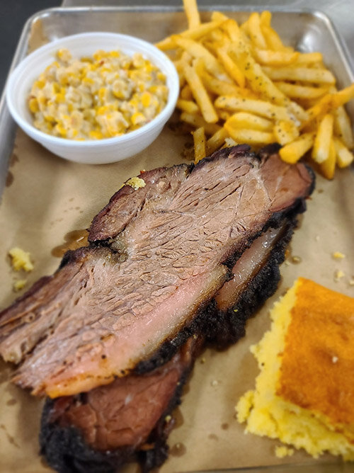 Courtesy of Meat Southern BBQ & Carnivore Cuisine
Briskets are one of the hardest barbecue dishes a restaurant can make, according to Sean Johnson, owner of Meat Southern BBQ & Carnivore Cuisine in Old Town. You have to get the texture, temperature, flavor and presentation just right.