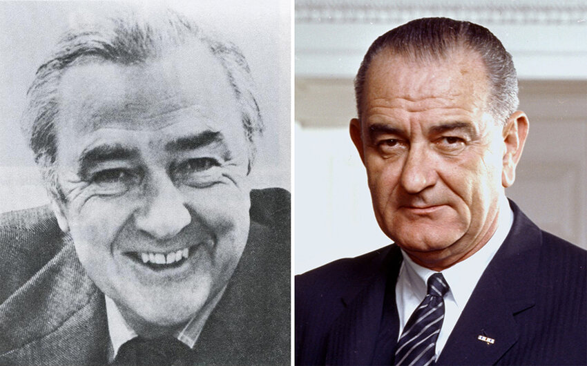 In 1968, U.S. Sen. Eugene McCarthy (left), D-Minn., staged what was considered a quixotic run for the Democratic nomination for president against unpopular incumbent Lyndon Johnson (right) — until McCarthy scored a strong second-place finish in the New Hampshire primary. A few weeks later, Johnson dropped out of the race.