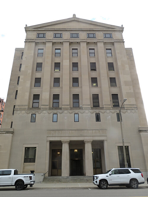 The Masonic Temple today. Early renderings of plans to turn it into City Hall did not include the columns, but Boji Group President John Hindo said the columns will stay.