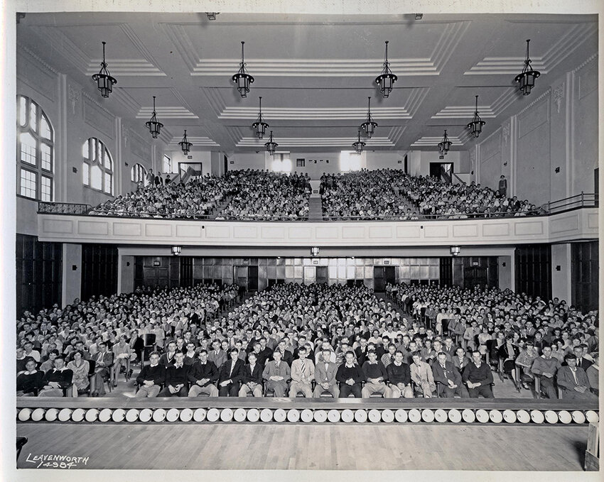 An undated photo of old Eastern’s auditorium, which seated 1,660, according to a history of Eastern written for its 50th anniversary in 1978.