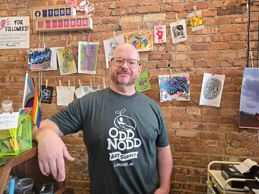 Casey Sorrow managed MSU’s Kresge Art Store for nearly two decades before founding his own shop, Odd Nodd Art Supply, in 2019.