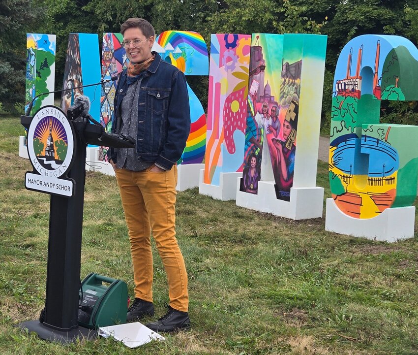 Artist Cait Schneider said her work on the “S” in the Lansing sign stemmed from her appreciation for urban farming and area farmers markets.