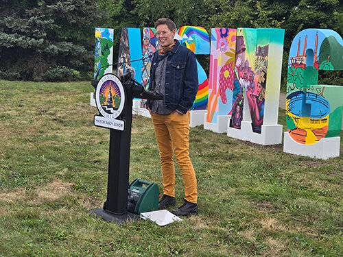 Tyler Schneider/City Pulse
Artist Cait Schneider said her work on the letter “S” stemmed from her appreciation for urban farming and area farmers markets.