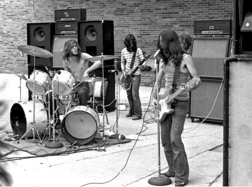 Photo by John Lindemann
The Dogs perform in Ann Arbor in 1971.