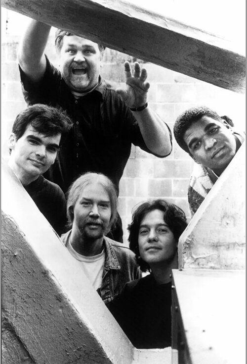 Courtesy photo
As usual, the tranquil dignity of the Aquarium Rescue Unit is shattered by the antics of its anarchic leader, Col. Bruce Hampton (top). From left: mandolinist Matt Mundy, guitarist Jimmy Herring, drummer Jeff Sipe and bassist Oteil Burbridge.