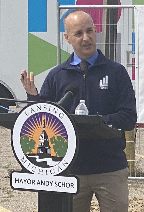 Berl Schwartz/City Pulse
Andy Schor at the groundbreaking two years ago for The Ovation, a block from the new City Hall site.
