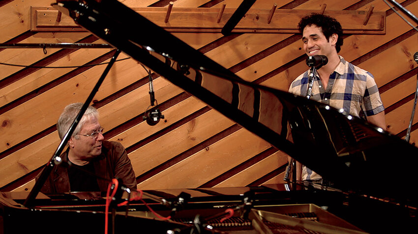 Courtesy photo
Broadway’s original Aladdin, Adam Jacobs (right), will perform music from the songbook of the acclaimed composer Alan Menken (left) on April 23 at Club 750, an intimate venue in Wharton’s glassy Jackson Lounge. The evening will include selections from Disney films such as “Aladdin,” “Beauty and the Beast” and “The Little Mermaid” as well as non-Disney stuff from shows like “Little Shop of Horrors.”
