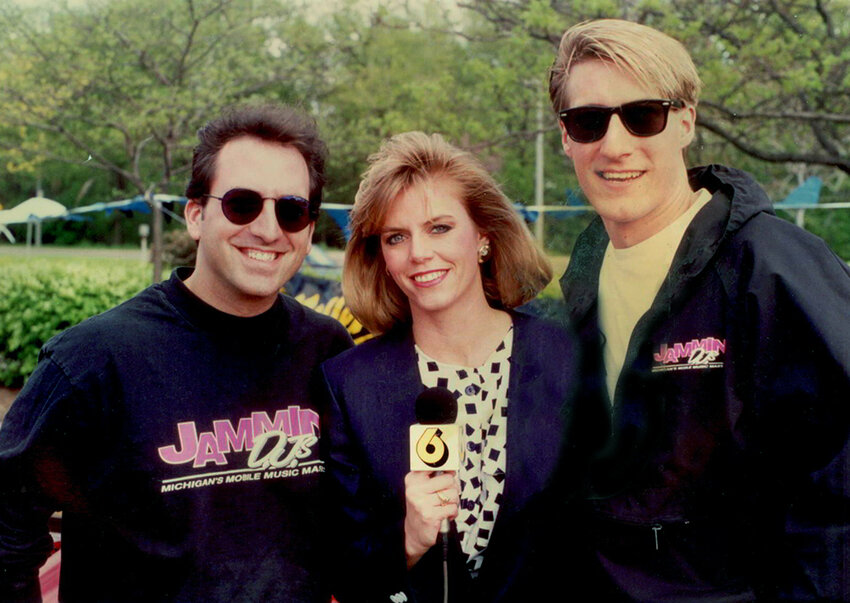 Courtesy Sheri Jones
Jones with Jerry Jodloski (left), the founder of Lansing-based JAMMIN’ DJs, and Dave Henderson, the late co-owner of JAMMIN’ DJs, at an event at East Lansing’s Harrison Roadhouse in the mid-’90s.