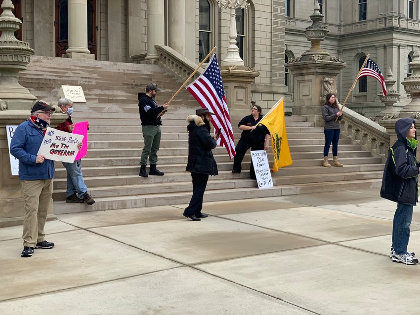 Protesters gathered at the Capitol last week to weigh in against Gov. Whitmer&rsquo;s shutdown&nbsp;order.&nbsp;