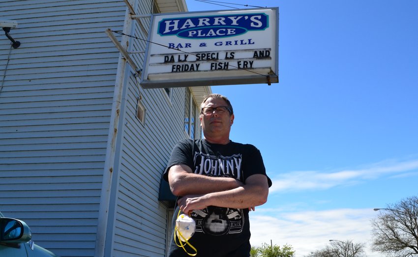 Bob Rose in front of Harry's Place