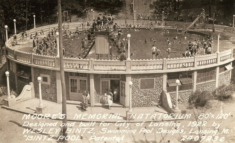 The historic Moores Park Pool was designed by former Lansing City Engineer Wesley Bintz.
