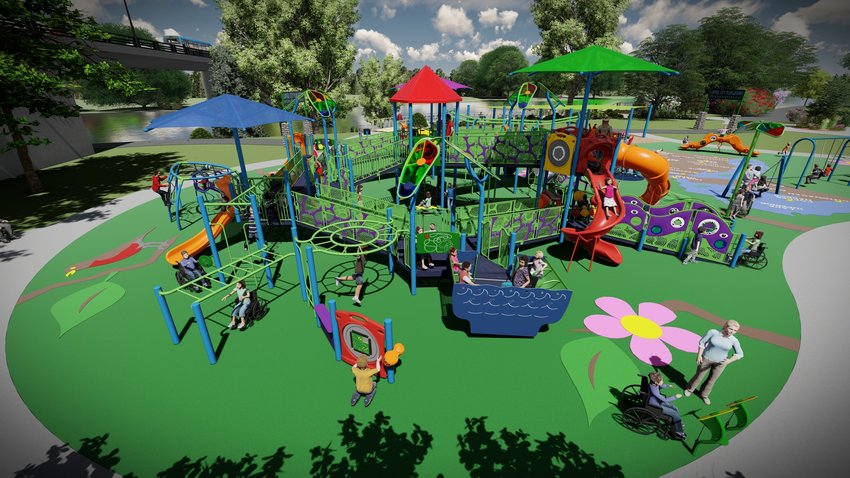 A &ldquo;universally accessible&rdquo; riverfront playground is planned for Adado Riverfront Park on the west bank of the Grand River, with work beginning in the fall.