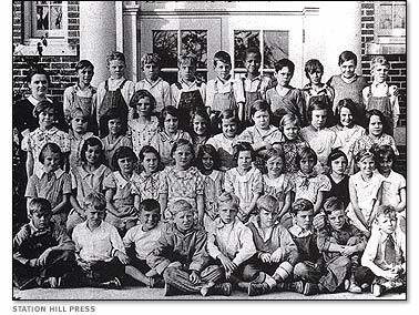 Malcolm X is fifth from right in the top row in this undated photo of his class at Pleasant Grove Elementary School, where he enrolled in kindergarten in 1931.