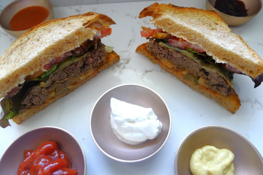 A safe burger with all of the options.