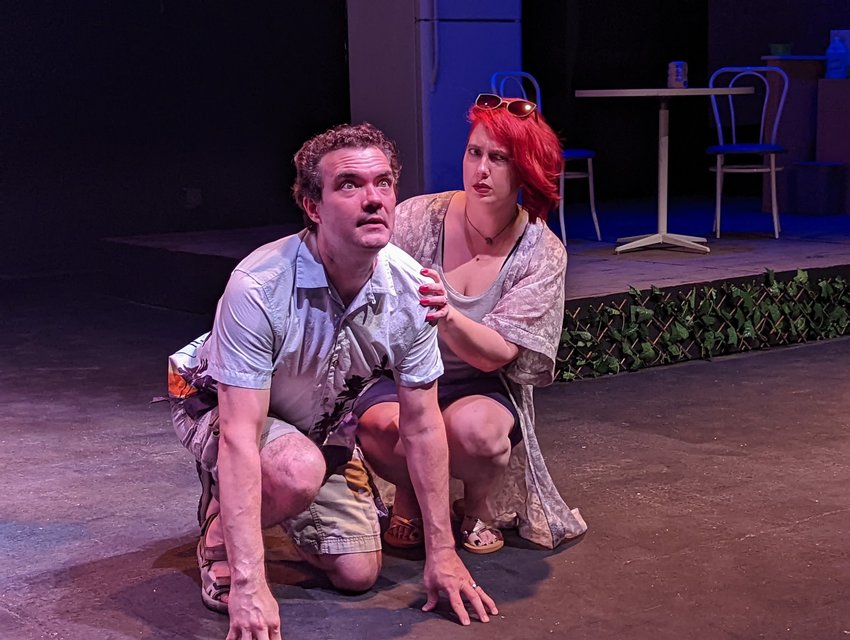 Joseph Dickson and Rachel Mender perform as Pony and John Jones in Over the Ledges' production of &quot;The Realistic Joneses.&quot;